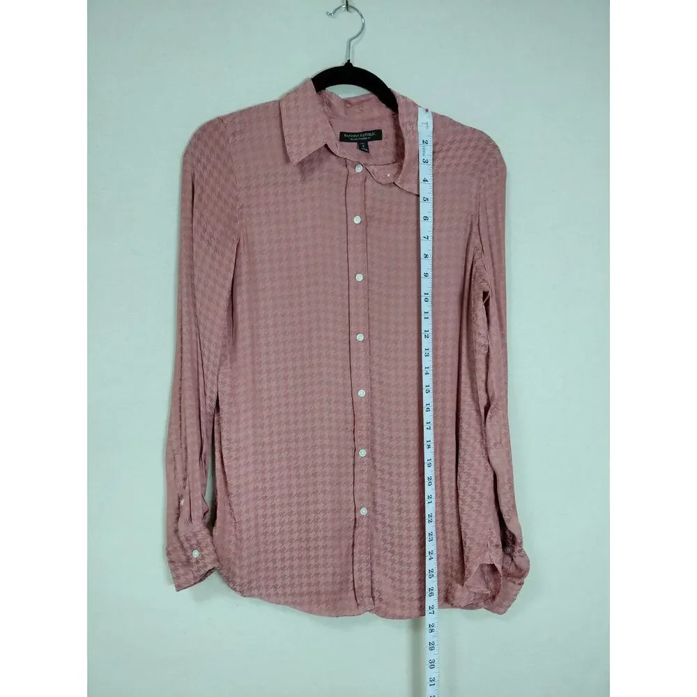 Banana Republic Dillon Classic Houndstooth Classic Fit Button-Up Men Size S
